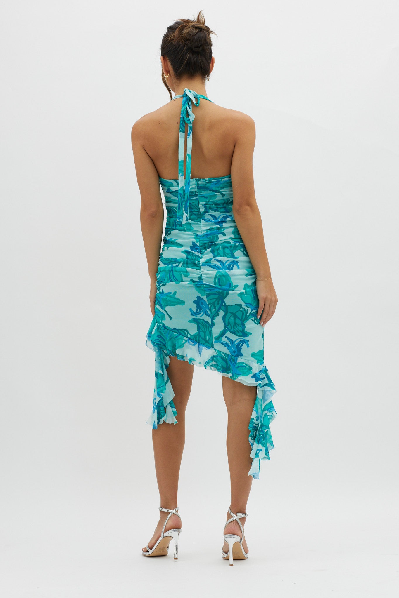Green Bad Ruffles Get It Started Halterneck Ruffle Mini Dress Green